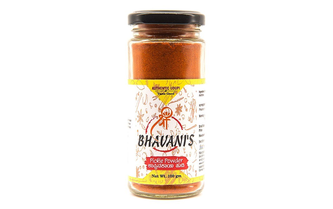 Bhavani's Pickle Powder    Glass Jar  100 grams
